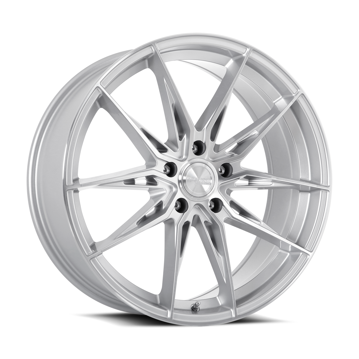 KATANA RACING KR10 Glossy Silver Machine Face | 20x8.5 | 5x110 | +40mm | KR10-208551GSF