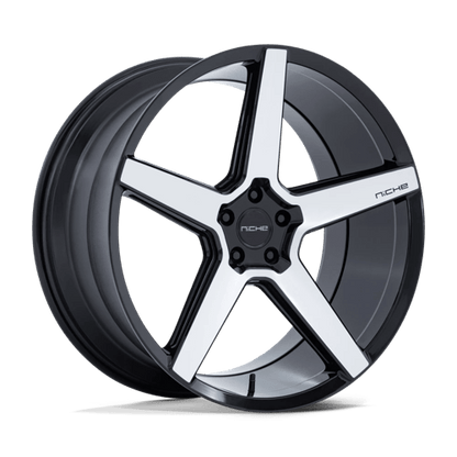 Niche 1PC | NC283 MODENA | 22.0x9.00 | 5X112 | 15 | GLOSS BLACK W/ MACHINED FACE