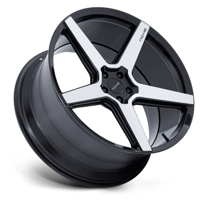 Niche 1PC | NC283 MODENA | 22.0x9.00 | 5X112 | 15 | GLOSS BLACK W/ MACHINED FACE