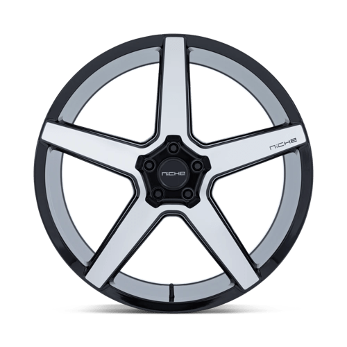 Niche 1PC | NC283 MODENA | 22.0x9.00 | 5X112 | 15 | GLOSS BLACK W/ MACHINED FACE